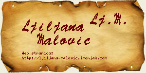 Ljiljana Malović vizit kartica